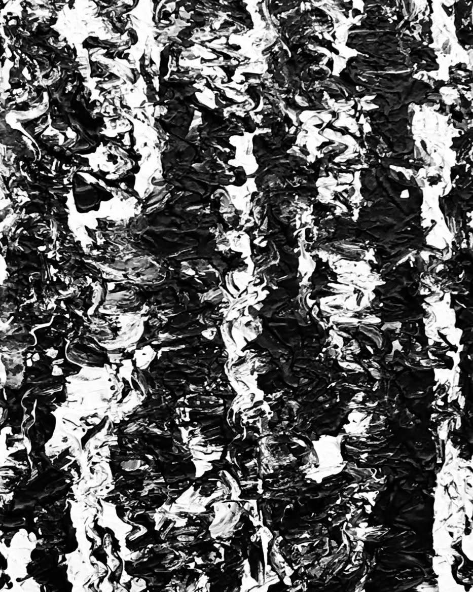 Franjas verticales de pintura blanca y negra con relieve